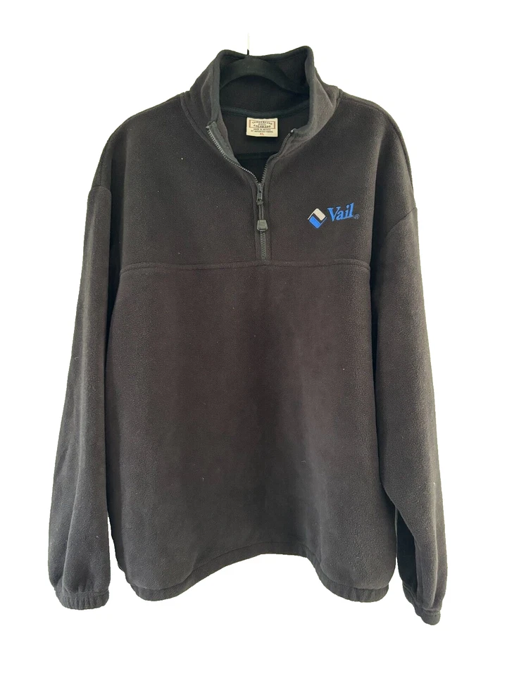 Timberline Colorado Mens Long Sleeve Black 1/4 Zip Fleece Jacket VAIL Logo XL - Image 1 of 4