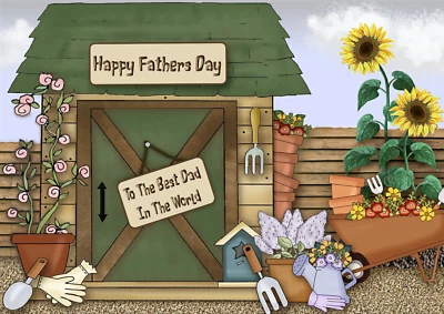 JUSTGORJUS Fathers Day Gardening Greeting Card Personalised Dad Grandad Pops Daddy Pa