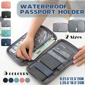 Waterproof Passport Holder Travel Document Wallet Family Case Organizer - Picture 1 of 26