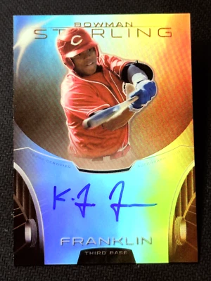 2013 Bowman Sterling GOLD REFRACTOR PROSPECT ROOKIE AUTO Kevin Franklin 31/75 - Image 1 of 4