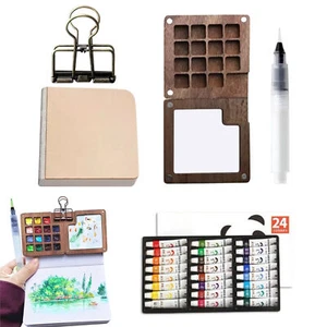Pocket Watercolor Set Artist 24 Color Paints Watercolor Sets For Travel Pocket - Picture 1 of 12