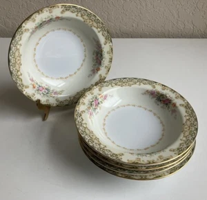 Set Of 5 Vintage Noritake ROSE CHINA 5.5” Bowls Small Ice Cream Occupied Japan - Picture 1 of 5