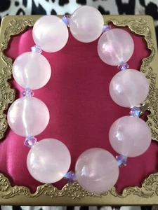 Luly Lu "Utopia" Rosa Lavendel Schimmer Lucite Swarovski Perlen Kugel Armband - Bild 1 von 5
