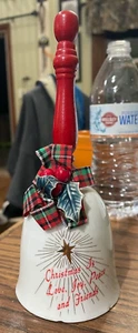 VTG Christmas Bell-Made In Taiwan-R.O.C.-Christmas Is Love Joy Peace and Friends - Picture 1 of 7