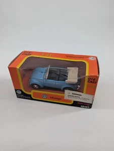 New Ray Volkswagen Beetle 1:43 Die Cast Convertible Blue Car Toy - Picture 1 of 5