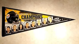 PITTSBURGH STEELERS Pennant Super Bowl XL Champions Roethlisberger Bettis Troy - Picture 1 of 3