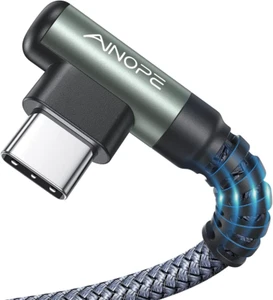 USB C Cable 2-Pack 6.6Ft 3.1A Type C Charger Charging Right Angle Nylon Braided - Picture 1 of 10