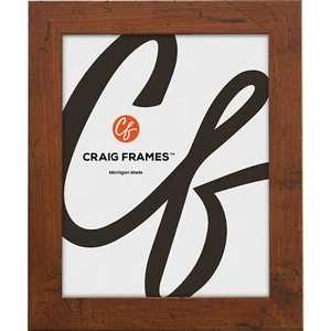 Rustic Brown Picture Frame 1.25" – Distressed Wood Look – Choose Your Size - Picture 1 of 11