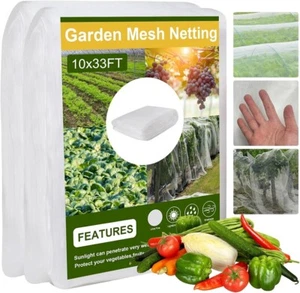 Insect Screen Garden Netting 10x33Ft Aainst Bugs Birds Greenhouse Protection Net - Picture 1 of 7