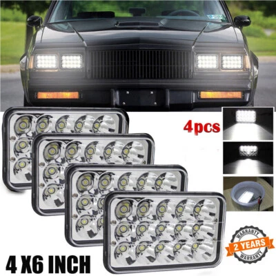 4X6" LED Headlights H4651 H4656 Hi Lo fit Chevy C10 C20 K10 C4500 Kodiak Truck - Image 1 of 4