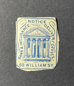 U.S. #87L9 - Ufficio Banca e Consegna, 50 William Street, New York City, Hussey's - Foto 1 di 2