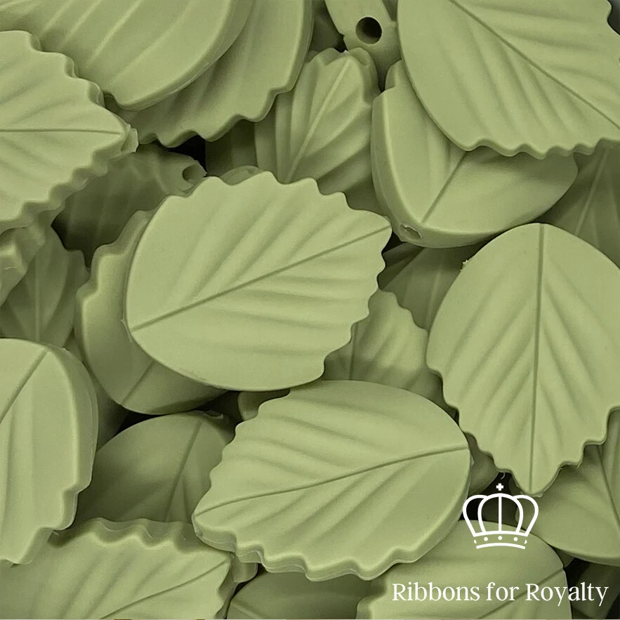5 Pcs Leaf Leaves Silicone Jewellery Beads Crafting Food Grade Dummy Clip *UK* - Image 1 of 1