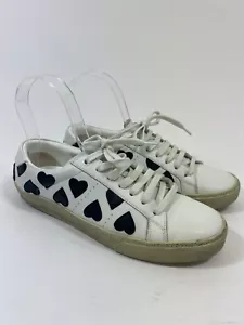 Saint Laurent Heart Court Classic Sneakers in White/Black Size 37 $595 - Picture 1 of 12