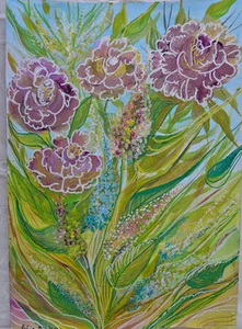 PAINTING 13.5 X 19.5 IN  WATER COLOR+ PENCILS  BY RIVKA FILIIN  INSPIRATIONAL  - Picture 1 of 5