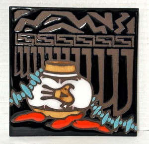 Vintage Tile Hand painted Ceramic Coaster Trivet Wall Art Southwestern Pottery - Picture 1 of 3