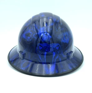 Made in the USA ERB Wide Brim Hard Hat Hydro Dipped in Candy Blue Venom w/ BG - Picture 1 of 5