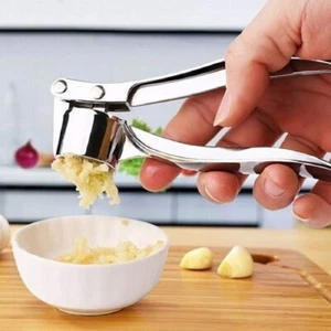 Garlic Press Crusher Mincer Chopper Peeler Squeeze Cutter Stainless Steel Ginger - Picture 1 of 3
