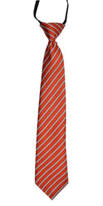 Boys Kid's Stylish Jacquard Woven Fastener Up Stretchy Pre-tied Neckties - Picture 1 of 15
