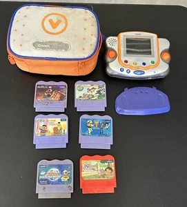 V-Tech Smile Pocket Learning System 6 Games Case Tested Works Toy Story, Sesame - Picture 1 of 12