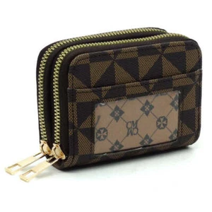 Monogram Accordion Card Holder Zip Wallet - Picture 1 of 14