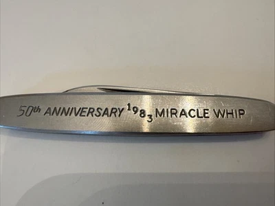 Navaja de bolsillo Schrade 1983 50 aniversario Miracle Whip EE. UU. 778 plata 3 pulgadas Foto 1 de 4