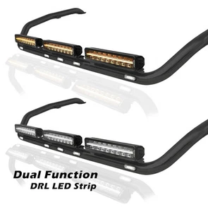 Black Stainless Steel Roof Bar + LEDs + 17" LED Bars To Fit New Gen DAF XG XF - Picture 1 of 8