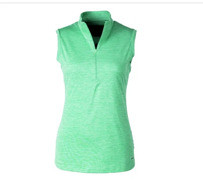 Camisa Top Cutter & Buck Para Mujer Mediana Annika Frecuencia Sin Mangas Media Cremallera Foto 1 de 4