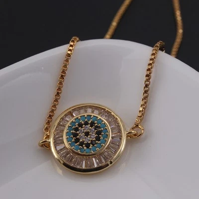 Pulseira micro incrustada folheada a cobre dourada requintada - Imagem 1 de 4