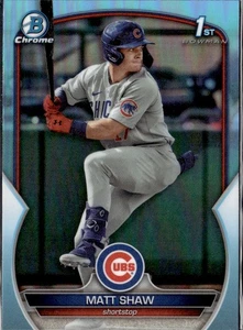 Bowman Draft Matt Shaw 2023 #BDC-33 rifrattore cromato blu cielo - Foto 1 di 2