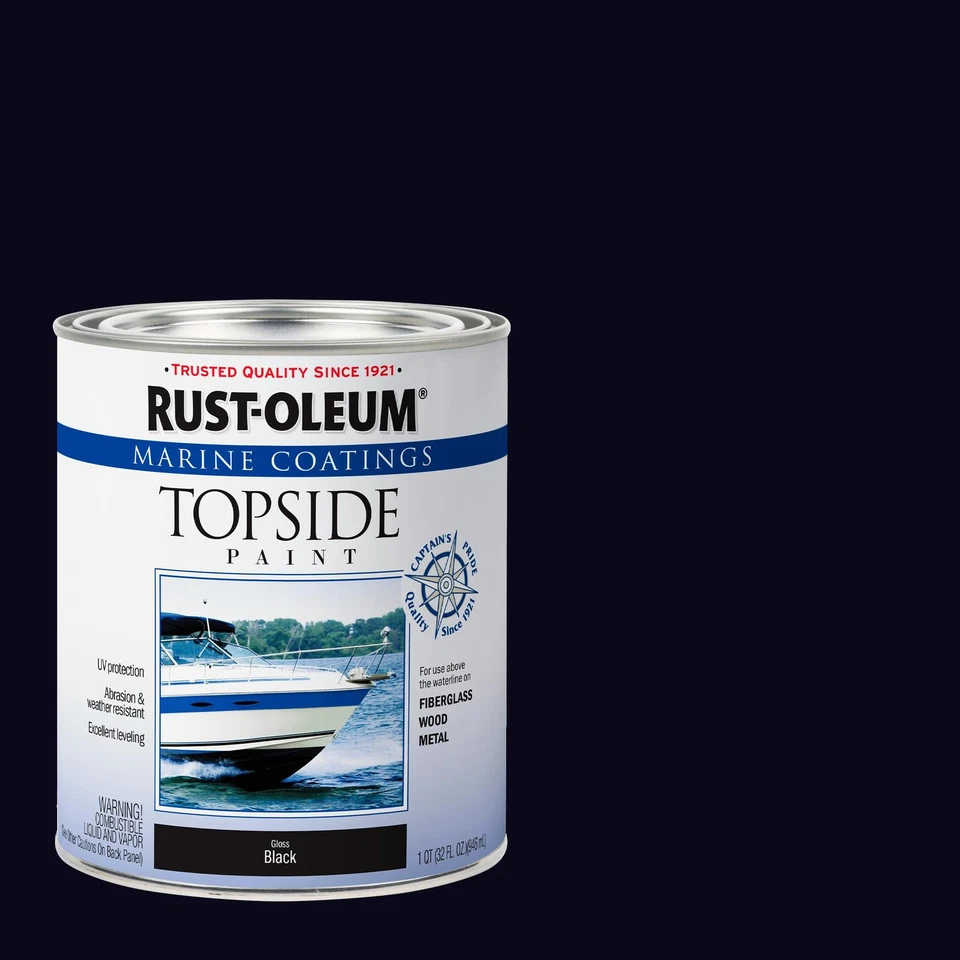 RUST-OLEUM MARINE COATINGS TOPSIDE PAINT DEEP GREEN GLOSS 1 QUART - Imagem 1 de 1