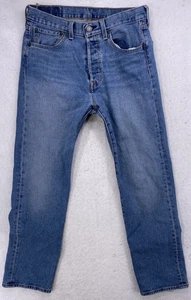 Levi's 501 Jeans Men's W31 L30 Blue Denim Button Fly Straight Leg Classic - Picture 1 of 16