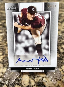 Ronan Kopp Auto 2019 Leaf Perfect Game Autografiado Novato NEGRO #'d 46/50 - Imagen 1 de 1