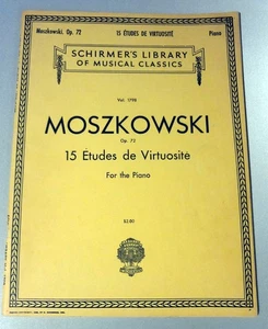 Moszkowski 15 Etudes de Virtuosite Piano, Op 72 Schirmers Library Sheet Music BK - Picture 1 of 3