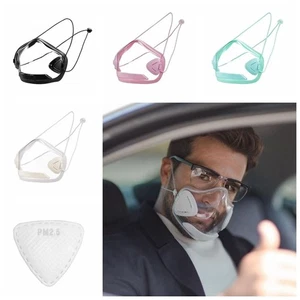 Transparent Protective Face Shield PC Glasses Mask Women Men - Picture 1 of 12
