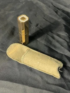 VINTAGE AVON GOLD TONE JEWELLED LIPSTICK  CASE WITH FELT POUCH - Picture 1 of 1