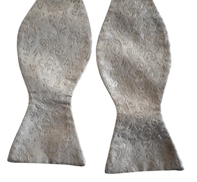 Новый ETON бежевый цветочный узор 100% шелк Jacquard самостоятельный галстук галстук-бабочка - Изображение 1 из 4