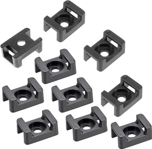 Cable Tie Mounting,100 Pcs Zip Base,5 mm(M5) Screw Hole, Black - Picture 1 of 6