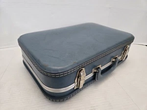 Vintage Hartschalenkoffer 18" x 12" blau Reisekoffer Fiber Prod USA KOSTENLOSER VERSAND - Bild 1 von 12