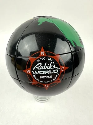 Rubik’s World Puzzle Globe Sphere Hong Kong Cube Fidget Toy 1982 VTG No Stand - Image 1 of 4