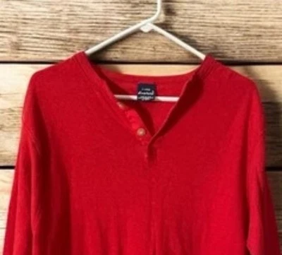 Camisa Vintage Doble Plegable Para Hombres XL Roja Henley Mezcla Lana Capa Exterior EE. UU. Foto 1 de 4