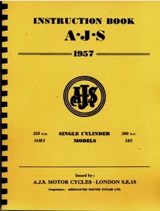AJS ~ 16MS y 18S Manual de instrucciones ~ 1957 ~ Imprnt - Imagen 1 de 6
