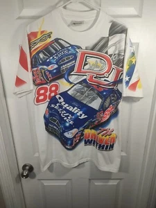 Vintage NASCAR Dale Jarrett Hemd Herren Large All Over Print Weiß Kurzarm  - Bild 1 von 9