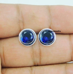 Orecchini a perno fatti a mano in argento sterling 925 con pietra preziosa tanzanite - Foto 1 di 4