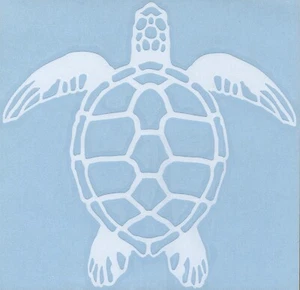 Sea Turtle XL White Vinyl Decal, 5.5" x 5.25", Durable, Flexible, High Quality - Picture 1 of 8