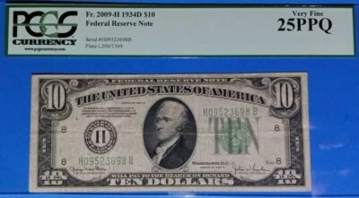 1934-D $10 ST. LOUIS Fr. 2009-H PCGS 25 PPQ SERIAL H09523698B - Image 1 of 2