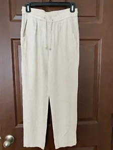 Womens Unbranded Oatmeal High Elastic Waist Pull On Faux Pockets sz 8 - Picture 1 of 5
