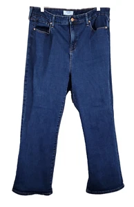 Denizen Levi's Women 18 Ultra High-Rise Crop Flare Blue Denim Jeans Stretch - Picture 1 of 13