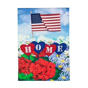 Patriotisches Haus in Herzen 169512 immergrüne Applikation Garten Flagge 12,5” x 18” - Bild 1 von 2