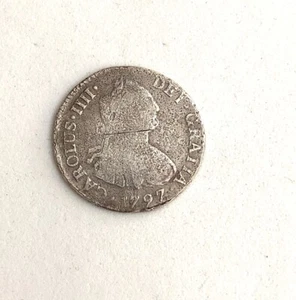 1797 SPANISH 2 REALES SILVER COIN - Picture 1 of 3