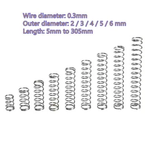 Compression Spring Wire Diameter 0.3mm A2 Stainless Steel Pressure Small Spring - Picture 1 of 17